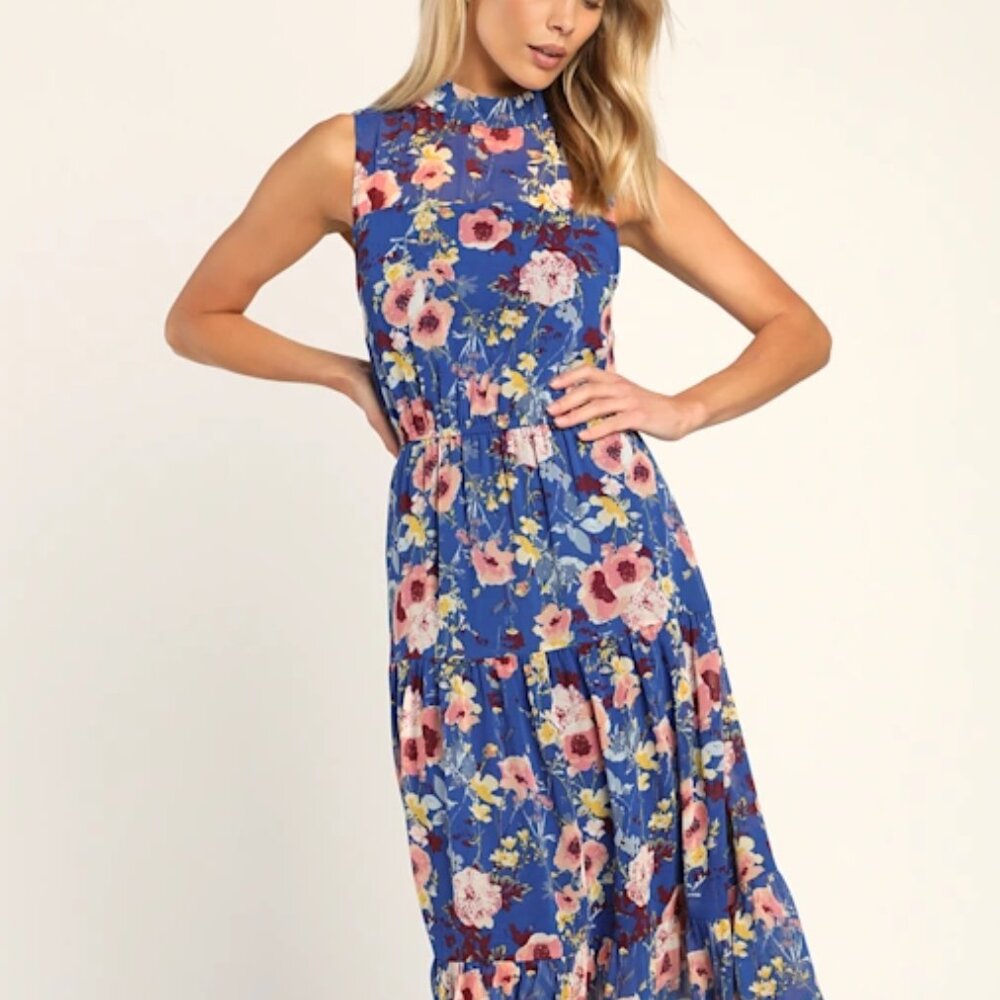 Lulu's Vibrant Floral Maxi Dress